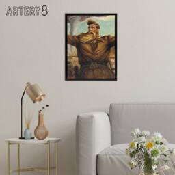 "Artery8 John S Curry Abolitionist John Brown Framed Canvas Wall Art Print - Size: W24"" x H32""" - thumbnail 3