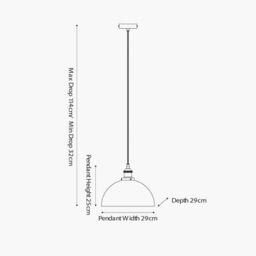 Ruma Ceiling Light Antique Silver Metal & Glass Dome Pendant in Natural - thumbnail 6