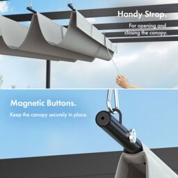 VonHaus Garden Weatherproof Retractable Roof Pergola 3 x 3 x 2.2m in Grey - thumbnail 3