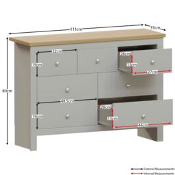 Home Discount Vida Designs Arlington 4+3 Drawer Chest Bedroom Storage Cabinet Unit in Grey - thumbnail 3