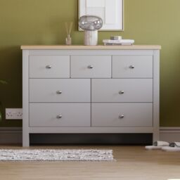 Home Discount Vida Designs Arlington 4+3 Drawer Chest Bedroom Storage Cabinet Unit in Grey - thumbnail 2