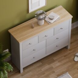 Home Discount Vida Designs Arlington 4+3 Drawer Chest Bedroom Storage Cabinet Unit in Grey - thumbnail 4
