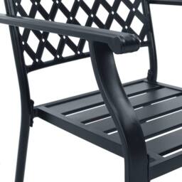 Berkfield Home Stackable Garden Chair Set 5 pcs Anthracite Powder-coated Steel in Black - thumbnail 8