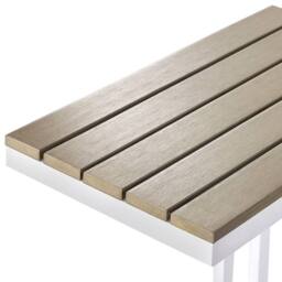 Wyld and Coco Garden Side Table Light Plastic Wood Top White Powder Coat Aluminium in Brown - thumbnail 6