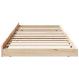 Berkfield Home Natural Bed Frame Natural Solid Pine wood 80 x 200 cm Durable in Light Tan - thumbnail 6