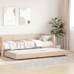 Berkfield Home Natural Bed Frame Natural Solid Pine wood 80 x 200 cm Durable in Light Tan - thumbnail 4