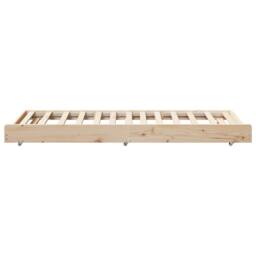 Berkfield Home Natural Bed Frame Natural Solid Pine wood 80 x 200 cm Durable in Light Tan - thumbnail 7