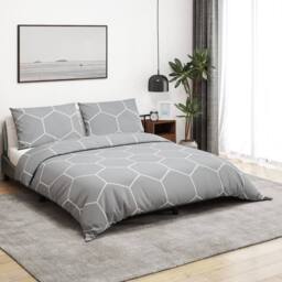 Berkfield Home Duvet Cover Set Grey 135x200 cm Cotton - thumbnail 2