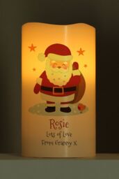 Personalised Memento Company Personalised Christmas Santa LED Candle in Off-White - thumbnail 3