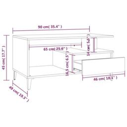 Berkfield Home Coffee Table Sonoma Oak 90x49x45 cm Engineered Wood in Natural - Size: 90 x 49 x 45 cm - thumbnail 9