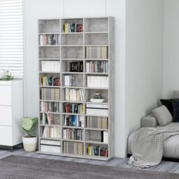 Berkfield Home CD Cabinet Concrete Grey 102x16x177.5 cm Engineered Wood - thumbnail 1