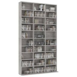 Berkfield Home CD Cabinet Concrete Grey 102x16x177.5 cm Engineered Wood - thumbnail 3