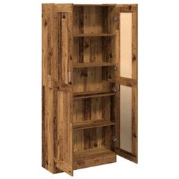 Berkfield Home Highboard Old Wood 82.5x30.5x185 cm Engineered Wood in Brown - thumbnail 6