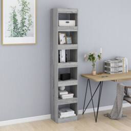 Berkfield Home Classic Book Cabinet/Room Divider Grey Sonoma 40x30x198 cm - Size: 40 x 30 x 198 cm - thumbnail 1