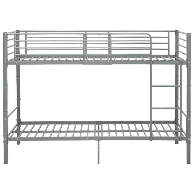 Berkfield Home Elegant Bunk Bed Grey Metal 90x200 cm - image 1