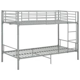 Berkfield Home Elegant Bunk Bed Grey Metal 90x200 cm - thumbnail 3