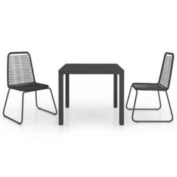 Berkfield Home 3 Piece Garden Dining Set PVC Rattan Black