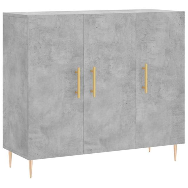 Berkfield Home Sideboard Concrete Grey 90x34x80 cm Engineered Wood - Size: 90 x 34 x 80 cm - image 1