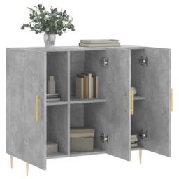 Berkfield Home Sideboard Concrete Grey 90x34x80 cm Engineered Wood - Size: 90 x 34 x 80 cm - thumbnail 4