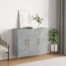 Berkfield Home Sideboard Concrete Grey 90x34x80 cm Engineered Wood - Size: 90 x 34 x 80 cm - thumbnail 2