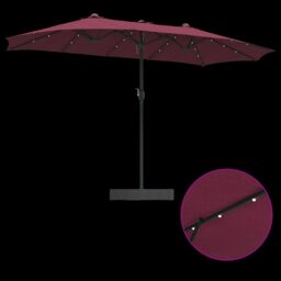 Berkfield Home Garden Parasol Folding Bordeaux red 385 x 209 x 244 cm Fabric - thumbnail 9