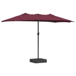 Berkfield Home Garden Parasol Folding Bordeaux red 385 x 209 x 244 cm Fabric - thumbnail 6