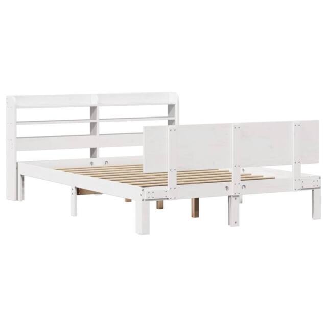 Berkfield Home Beautiful Bed Frame with Headboard without Mattress White 120x200 cm - Size: Small Double - image 1
