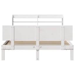 Berkfield Home Beautiful Bed Frame with Headboard without Mattress White 120x200 cm - Size: Small Double - thumbnail 4