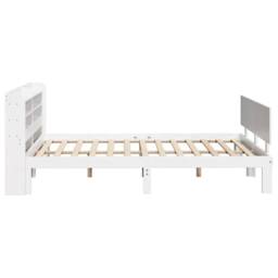 Berkfield Home Beautiful Bed Frame with Headboard without Mattress White 120x200 cm - Size: Small Double - thumbnail 5