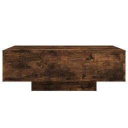 Berkfield Home Modern Coffee Table with LED Lights Smoked Oak 85x55x31 cm in Brown - Size: 85 x 55 x 31 cm - thumbnail 7