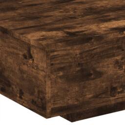 Berkfield Home Modern Coffee Table with LED Lights Smoked Oak 85x55x31 cm in Brown - Size: 85 x 55 x 31 cm - thumbnail 9