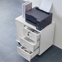 Havendro White Mobile Lockable Filing Cabinet Printer Stand - Size: 100 cm x 100 cm - thumbnail 6