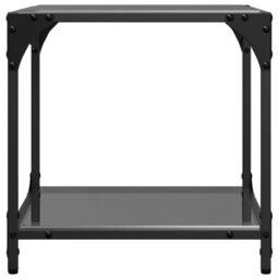 Berkfield Home Coffee Tables with Black Glass Top 2 pcs 40x40x40 cm Steel - Size: 40 x 40 x 40 cm - thumbnail 5