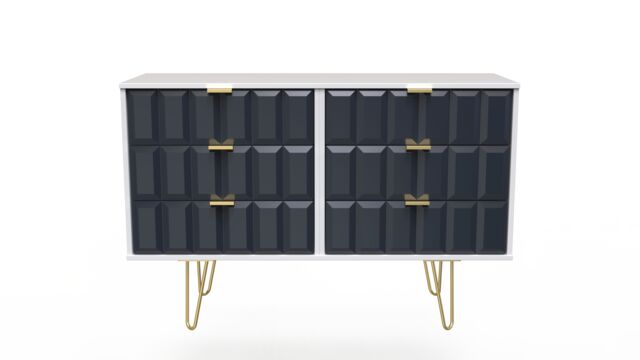 Ready Assembled 2 U Metro 6 Drawer Wide Chest (Ready Assembled) in Dark Blue - image 1