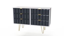 Ready Assembled 2 U Metro 6 Drawer Wide Chest (Ready Assembled) in Dark Blue - thumbnail 3