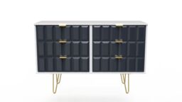 Ready Assembled 2 U Metro 6 Drawer Wide Chest (Ready Assembled) in Dark Blue