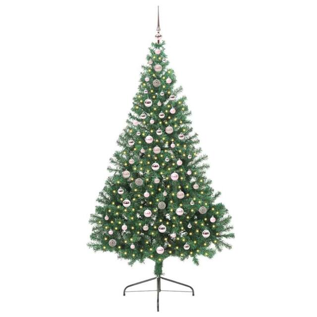 Berkfield Home Beautiful Artificial Pre-lit Christmas Tree Green 240 cm PVC - image 1