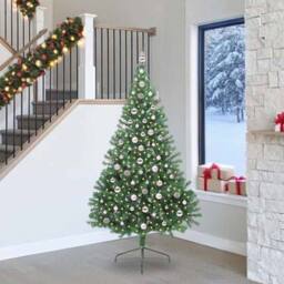 Berkfield Home Beautiful Artificial Pre-lit Christmas Tree Green 240 cm PVC - thumbnail 2