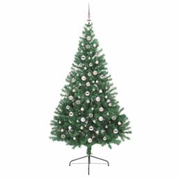 Berkfield Home Beautiful Artificial Pre-lit Christmas Tree Green 240 cm PVC - thumbnail 4