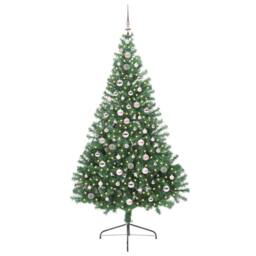 Berkfield Home Beautiful Artificial Pre-lit Christmas Tree Green 240 cm PVC - thumbnail 1