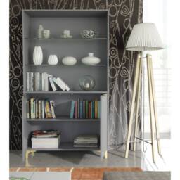 Creative Furniture Tide Crest Display Cabinet 175cm - Dark Grey with Fluted Doors - thumbnail 4