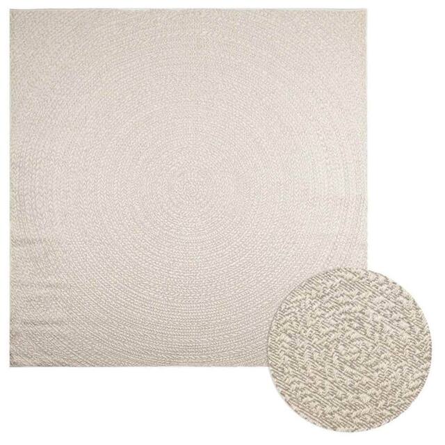 Berkfield Home Rug ZIZUR Cream 240x240 cm Jute Look Indoor & Outdoor - Size: Medium - image 1