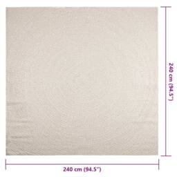 Berkfield Home Rug ZIZUR Cream 240x240 cm Jute Look Indoor & Outdoor - Size: Medium - thumbnail 9