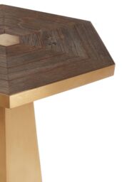 Orsina Large Hexagon End Table For Dining Area, Elegant Gold Finish Bedside Table, Decorative Table, Sofa Side Table - thumbnail 5