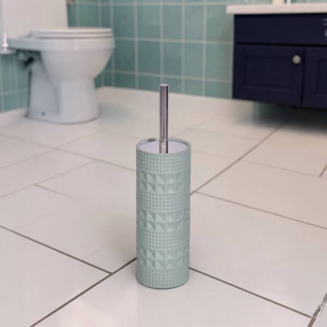 Showerdrape Maison Soft Green or White Shimmer Toilet Brush - image 1