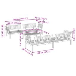 Berkfield Home 5 Piece Garden Pallet Sofa Set Solid Wood Acacia in Brown - thumbnail 7