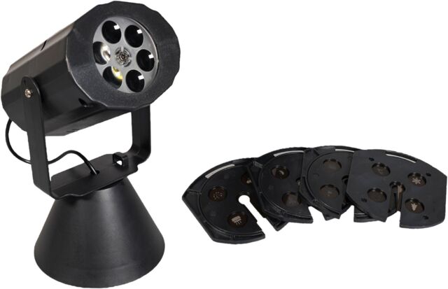 Netagon Festive Battery Operated LED Projector With 4 Festive Slides (Halloween, Christmas, New Year, Birthday) in Black - image 1