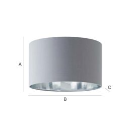 ValueLights Reni Pale Grey with Metallic Chrome Inner Easy Fit Ceiling Lamp Shade - Size: Medium - thumbnail 9
