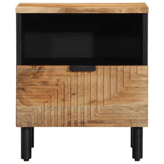 Berkfield Home Elegant Bedside Cabinet 40x33x46 cm Solid Wood Acacia in Brown - Size: 40 x 33 x 46 cm - image 1