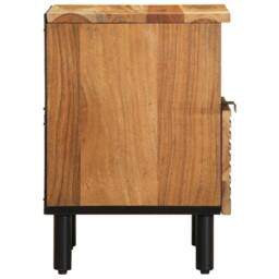 Berkfield Home Elegant Bedside Cabinet 40x33x46 cm Solid Wood Acacia in Brown - Size: 40 x 33 x 46 cm - thumbnail 4